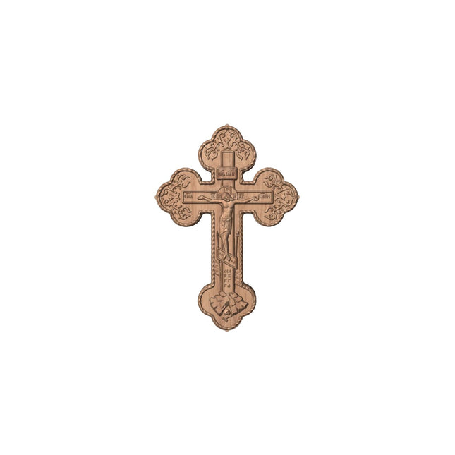 Cruce sculptată în lemn masiv de stejar – 20 x 14 cm
