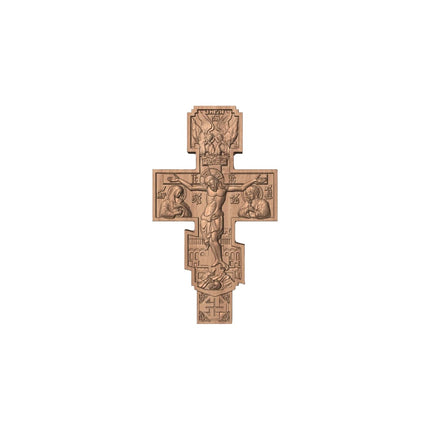 Cruce sculptată în lemn masiv de stejar – 20 x 11 cm