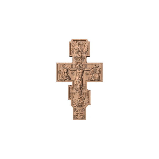 Cruce sculptată în lemn masiv de stejar – 20 x 11 cm