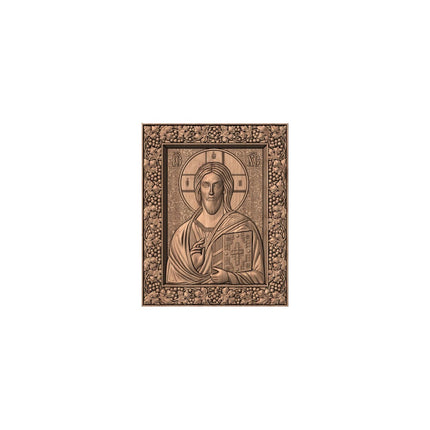Icoană sculptată în lemn masiv de stejar – Iisus Hristos – 30 x 24 cm