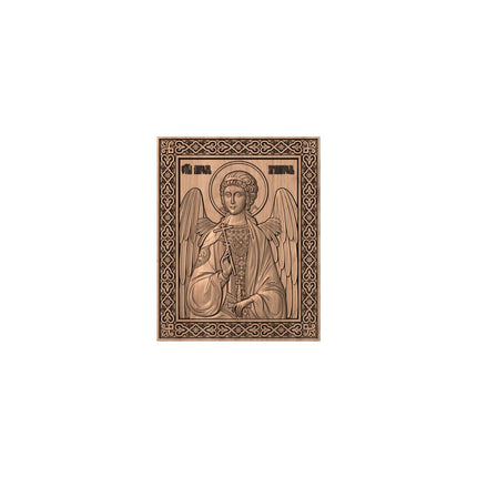 Icoană sculptată în lemn masiv de stejar – Sfântul Înger – 30 x 24 cm